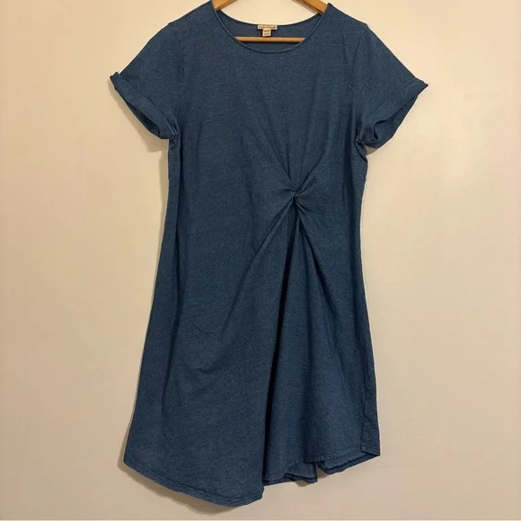 Anthropologie HOLDING HORSES Twist Front Dress Blue Size L - Picture 2 of 13